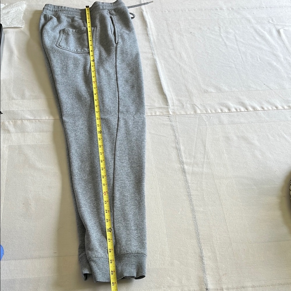 Gray Tapered Joggers with Elastic Waistband - Picture 3 of 7